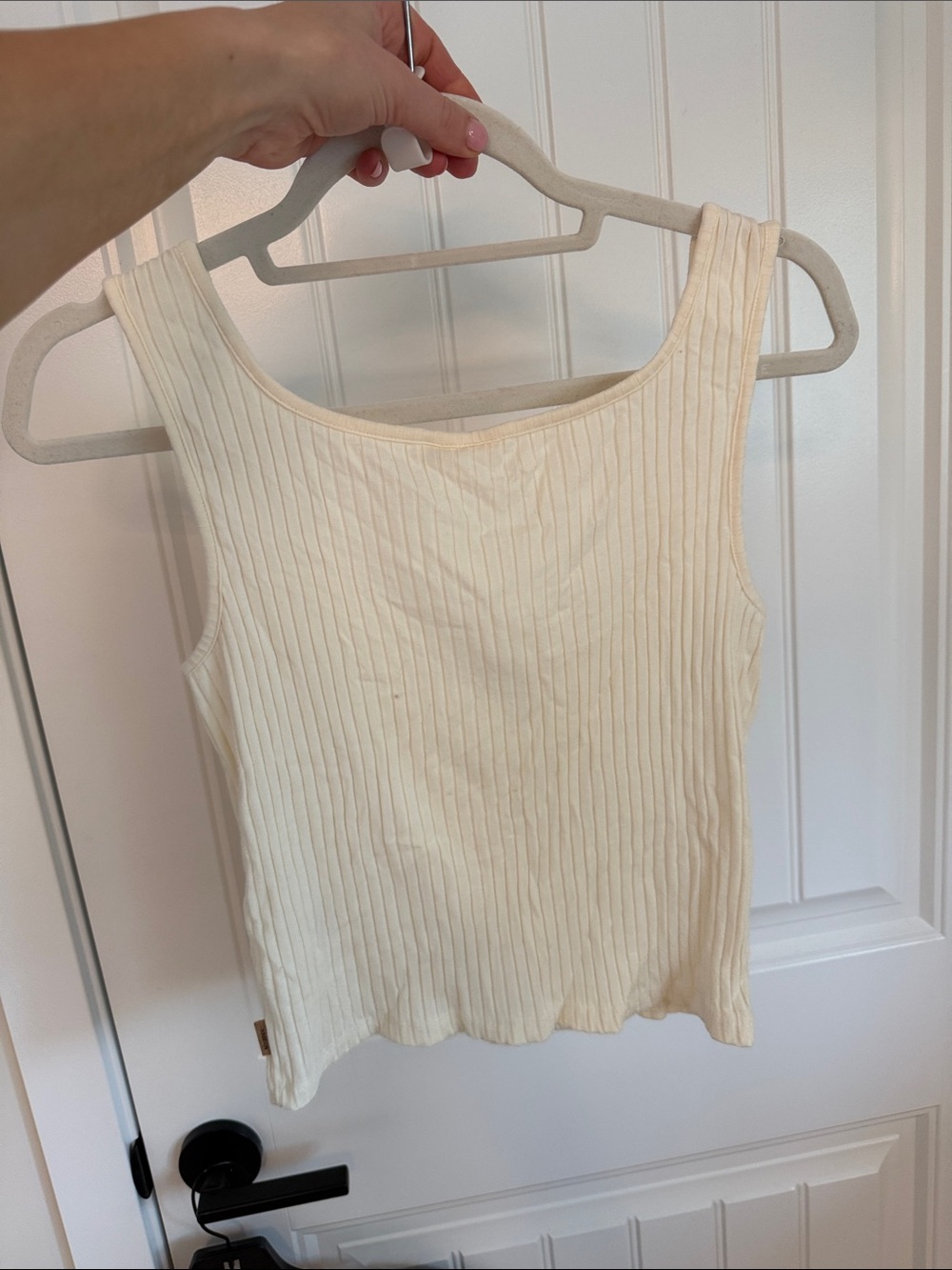 10 tree Ribbed Button-Front Tank Top - Cream - Picture 3 of 3